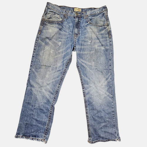 Wrangler 20X Straight Leg Jeans Herren Blau Medium Wash Denim Größe 38 X 32