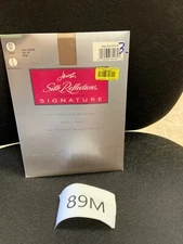 HANES SILK REFLECTIONS PANTYHOSE Signature SHAPER REINFORCED TOP sz EF BEIGE