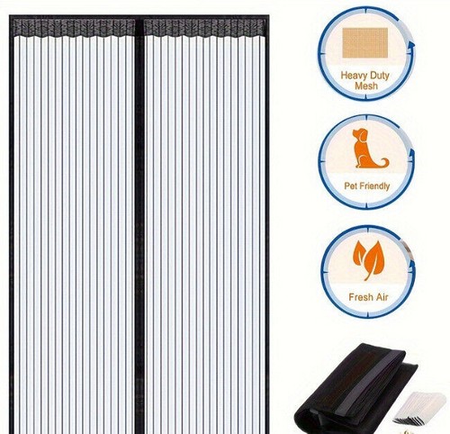 Magnetic Mesh Door Magic Protection Curtain Snap Fly Bug Insect Mosquito Screen - Picture 7 of 13