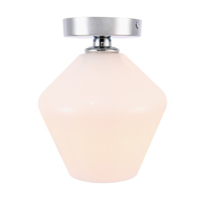 Elegant Lighting LD2255 Gene 1 Light 8''W Semi-Flush Ceiling - Chrome