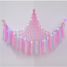 Stuffed Animals Net or Hammock with LED Light, Toy Hammock Hanging Storage