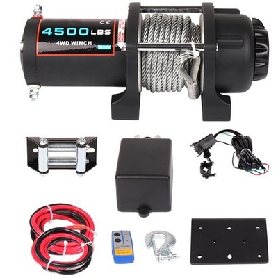4500LBS Electric Winch Steel Rope ATV UTV 4WD Off Road Truck Tow Trailer