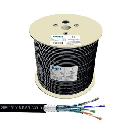 Germany B.e.s.t 500m CAT 8 Outdoor Netzwerkkabel Verlegekabel Halogenfrei Instal