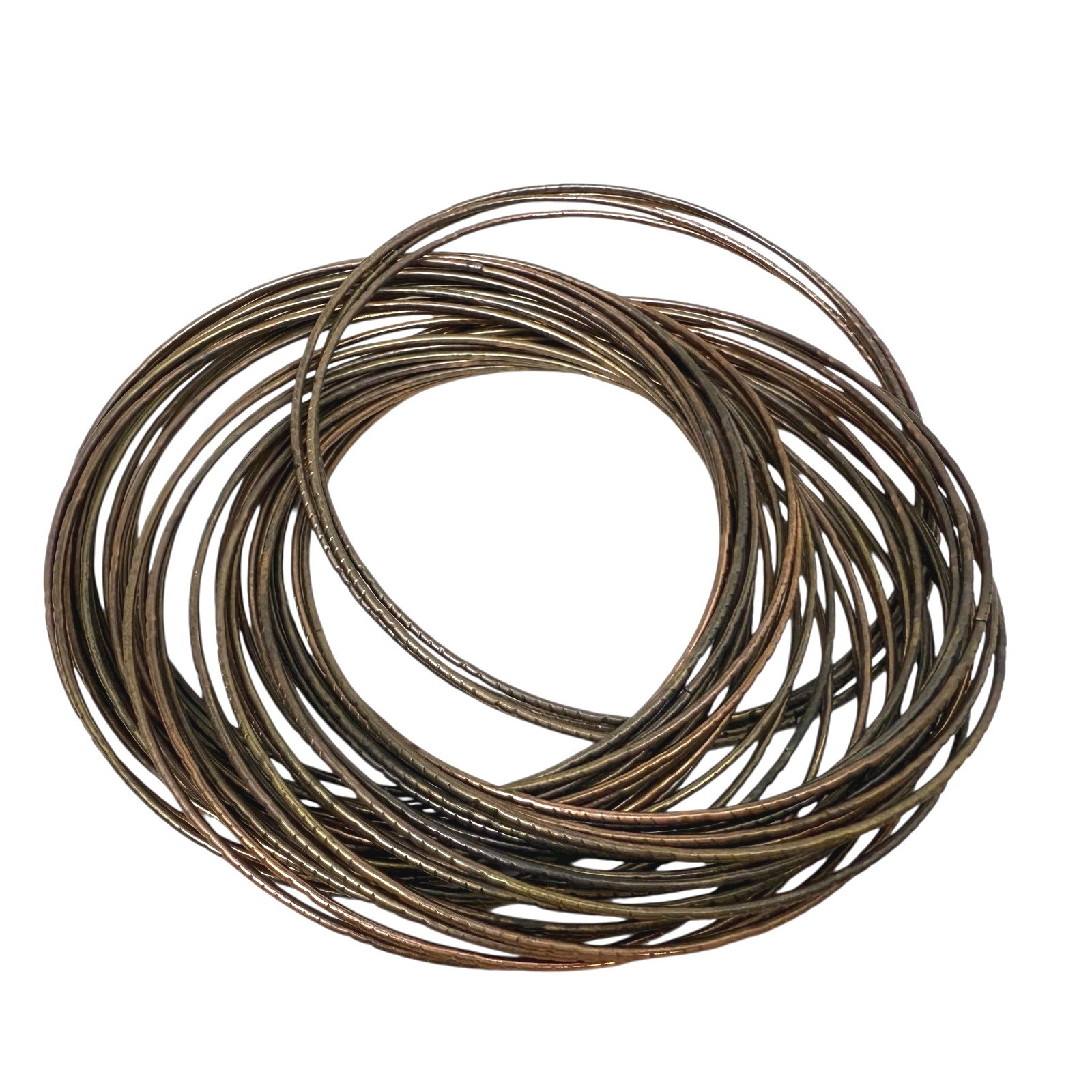 Bronze Tone Multi Link Bangle Bracelets Stackable… - image 4