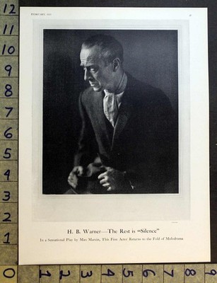 1925 HENRY BYRON WARNER ACTOR PLAY SILENCE MAX MARCIN PHOTO INSERT PRINT FC9314