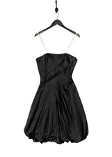 Oscar De La Renta PF12 Black Silk Bustier Balloon Dress - 4 USA