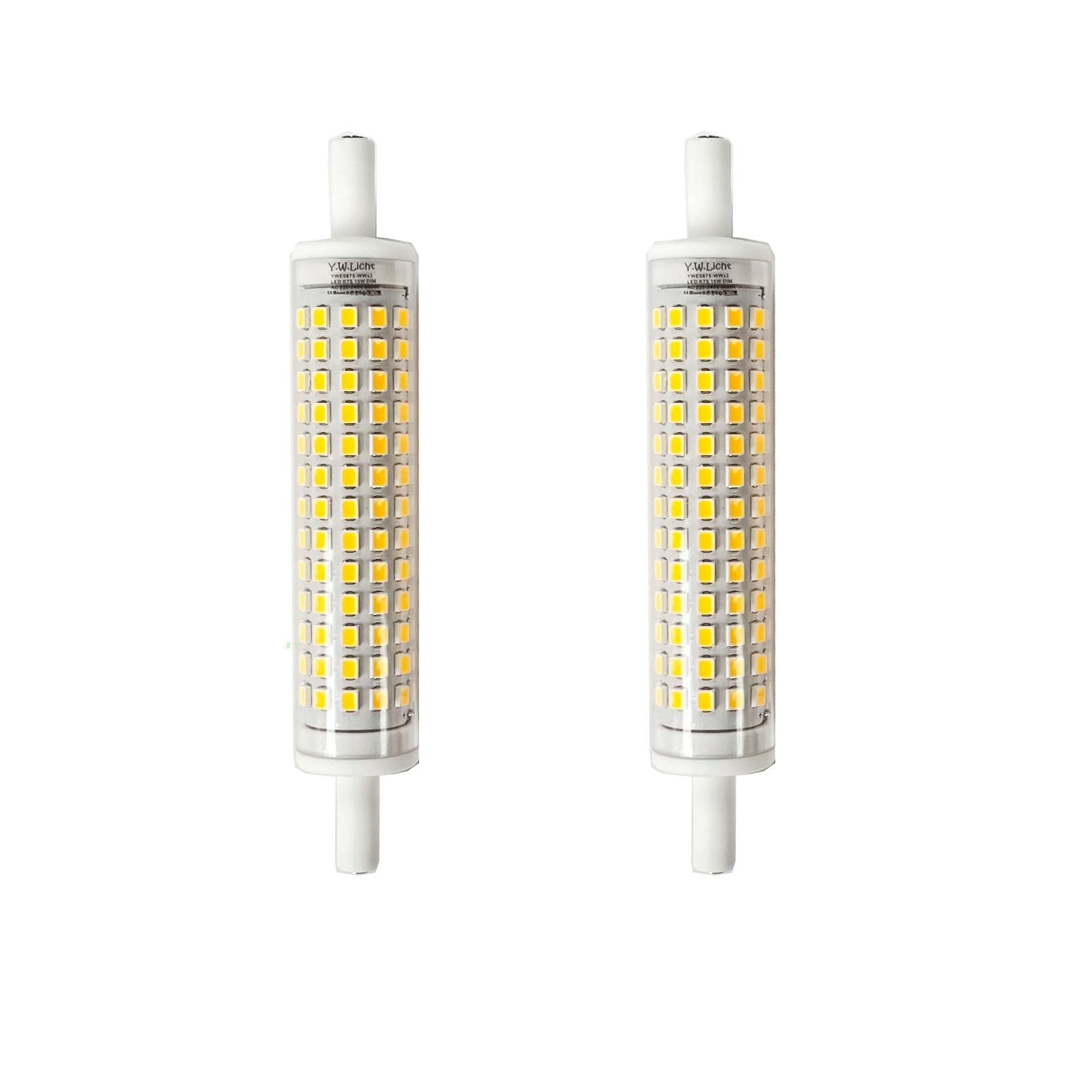 Ampoules LED R7S 15W 118mm blanc chaud 3000K tube linéaire réglable