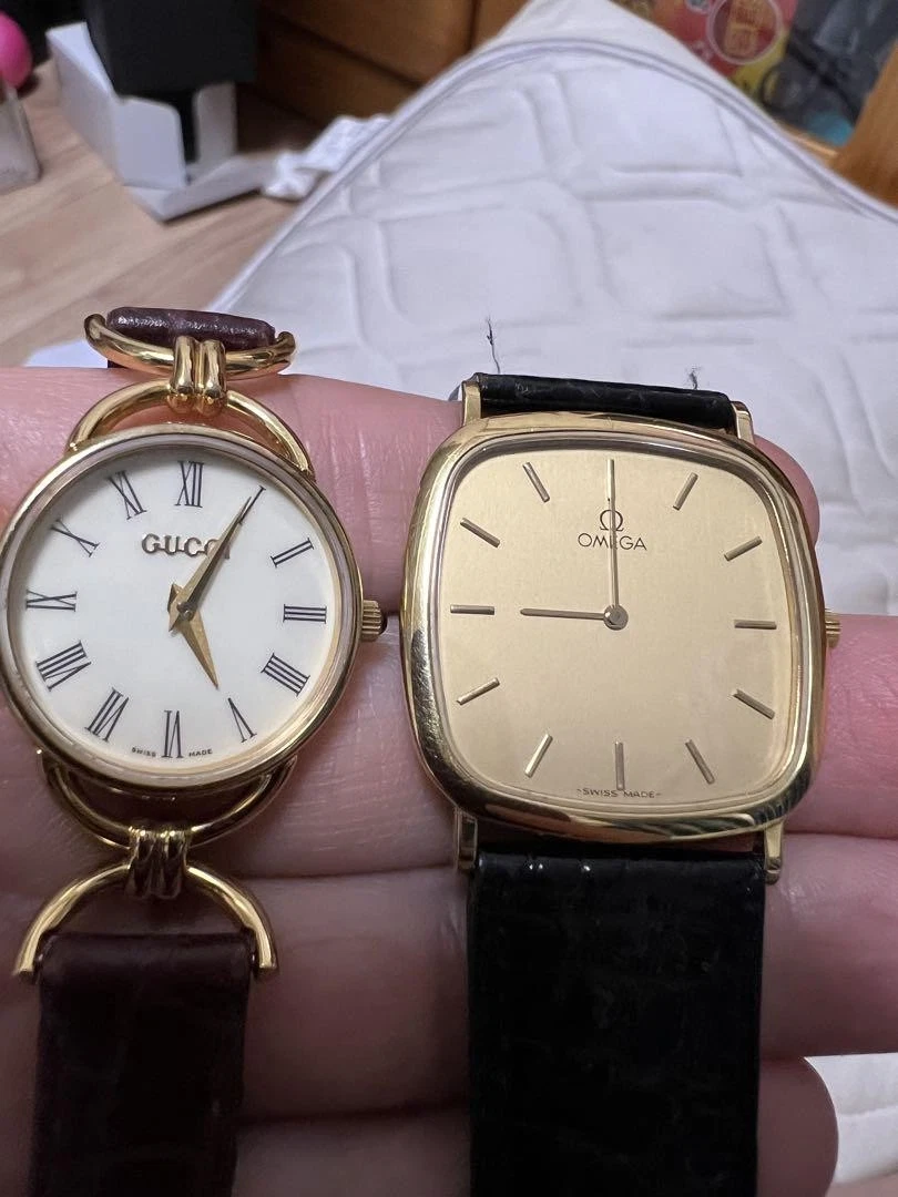 Omega Deville & Gucci set orologio 2 pezzi non testato u 3m c e 3 2 cml dalppone