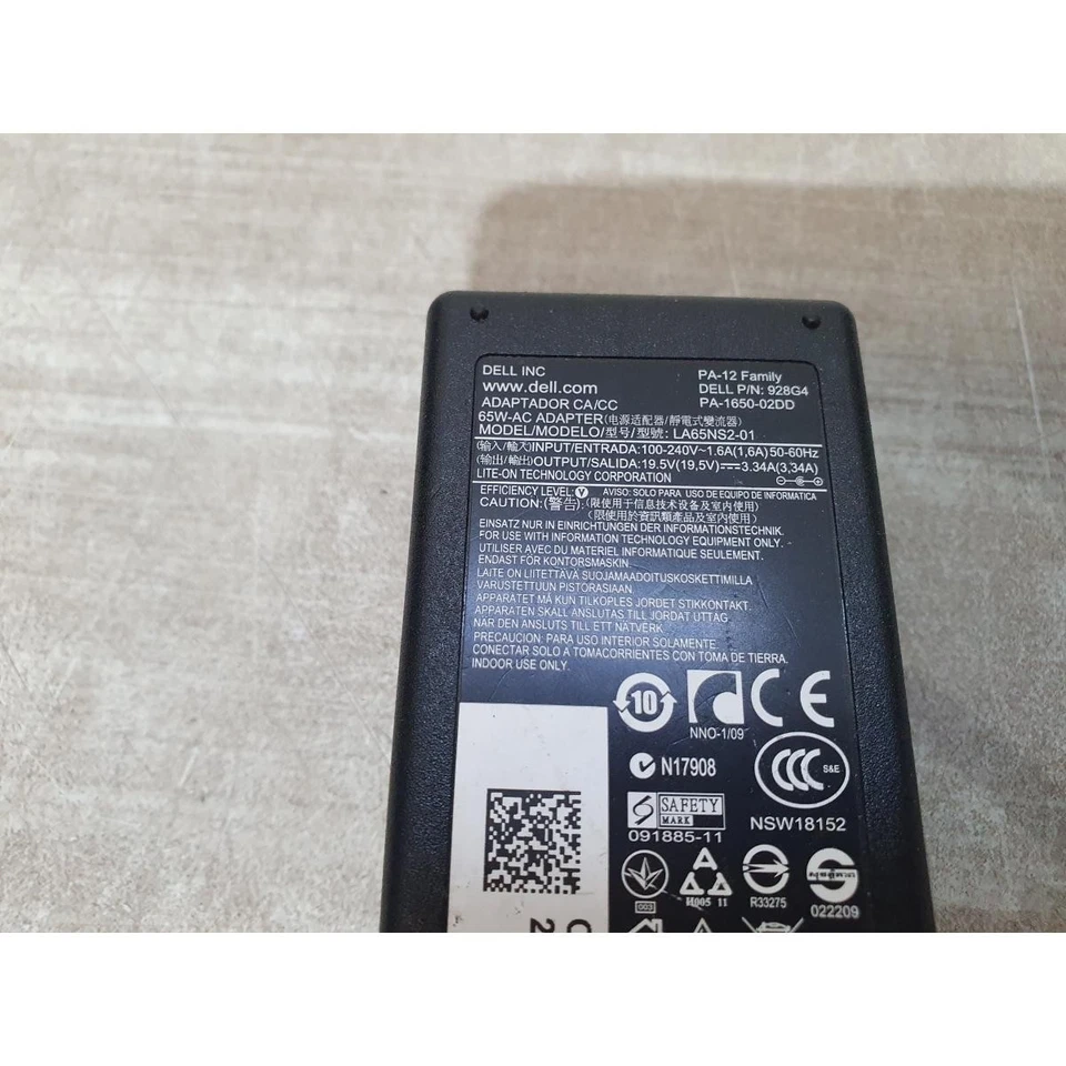 Dell LA65NS2-01 Power Adapter Black 19.5-Volt 3.34-Amp 65-W for Inspiron Laptops - Image 2 of 4