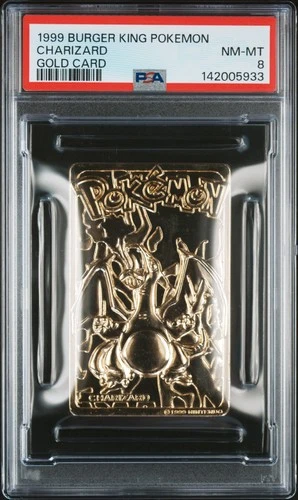 1999 BURGER KING POKEMON GOLD CARDS CHARIZARD PSA 8