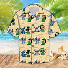 Lilo And Stitch Aloha All Over Print Hawaiian Shir