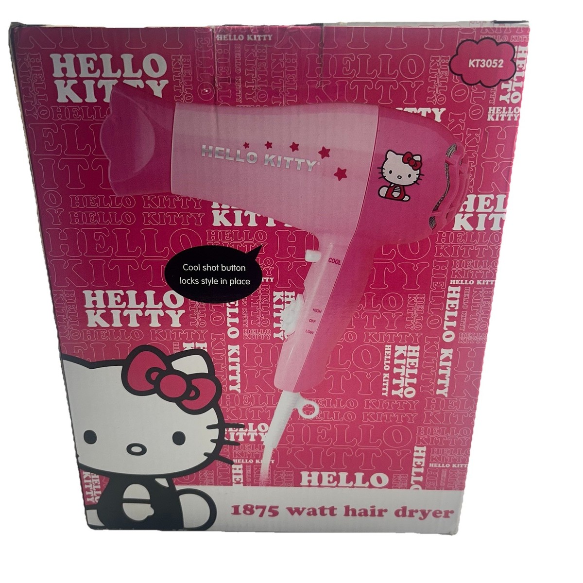 Hello Kitty by Sanrio 1875 W Pink Hair dryer KT3052 New in box | eBay