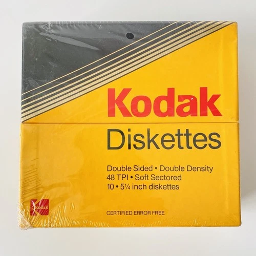 NEW SEALED Kodak 5 1/4" Diskettes 2S 2D Double Sided 10 Double Density 1984