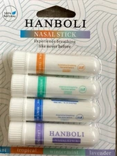 4pc SET Nasal Stick Boosts Focus + Enhances Breathing HANBOLI - USA Seller!