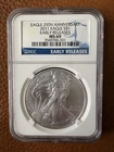 Set Of 3 2011 American Silver Eagle Dollars NGC MS 69 Including Early Release