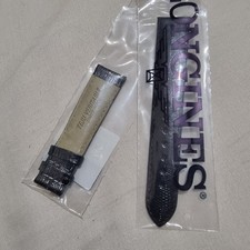 LONGINES 18mm/16mm Black Leather Watch Strap Teju Veritable New