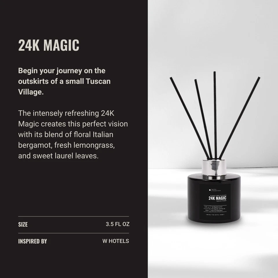 Hotel Collection - 24K Magic - Reed Diffuser Set - Luxury Aromatherapy - Lemo... - Image 3 of 4
