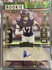 2024 Panini Contenders (Dwight McGlothern) Green Rookie Ticket Auto Vikings