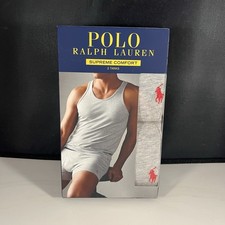 Polo Ralph Lauren Mens Supreme Comfort Gray Tank Tops- 2 Pack- Small- New