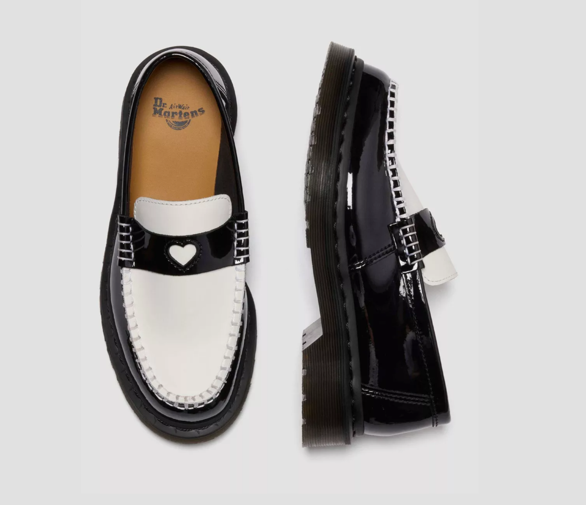 Dr. Martens PENTON HEART Two-Tone Arcadia Leather Loafers MSRP$190