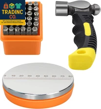 Metal Stamping Kit, Jewelry Making Stamping Tools with 37Pcs 3Mm(1/8") Number an