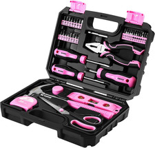 Pink Tool Kit： Tool Set, Pink Hand Tool Kit DIY for Women 42 Pieces, Ladies Tool