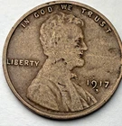 1917-S Lincoln Wheat 1c ~ Rev Strike-Through? on "Cent" and "USA" ~ Fine++? ~C52