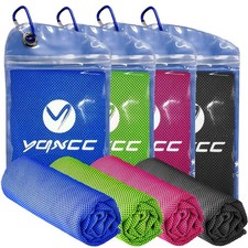 Cooling Towel 4 Pack - Ice Cool Microfiber for Sports, Yoga, Gym, Running