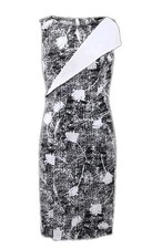 Runway S 2015 Oscar De La Renta Floral Print Contrast Dress Sleeveless Size 2 XS