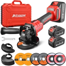 Cordless Angle Grinder 4-1/2 inch, 21V Battery Grinder Tool, Power Electric G...