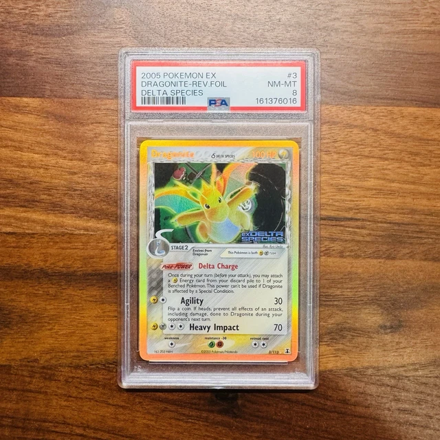 PSA 8 2005 Pokemon Ex Delta Species Dragonite #3 Reverse Foil