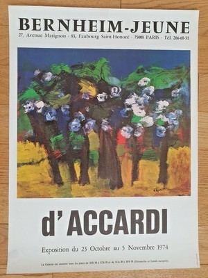 D'ACCARDI   ORIGINAL EXHIBITION POSTER   GALERIE BERNHEIM-JEUNE   POSTER -...