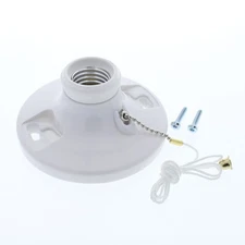 Pass & Seymour 280-WH Medium Base 250W 250V Lampholder Light Socket Pull Chain