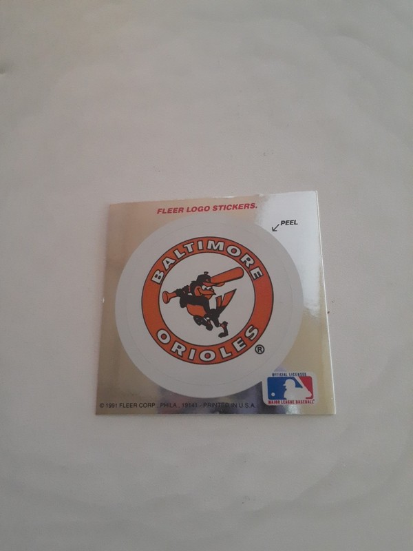 1991 Sticker Fleer Baltimore Orioles Baseball Vintage Official Team Logo STICKER