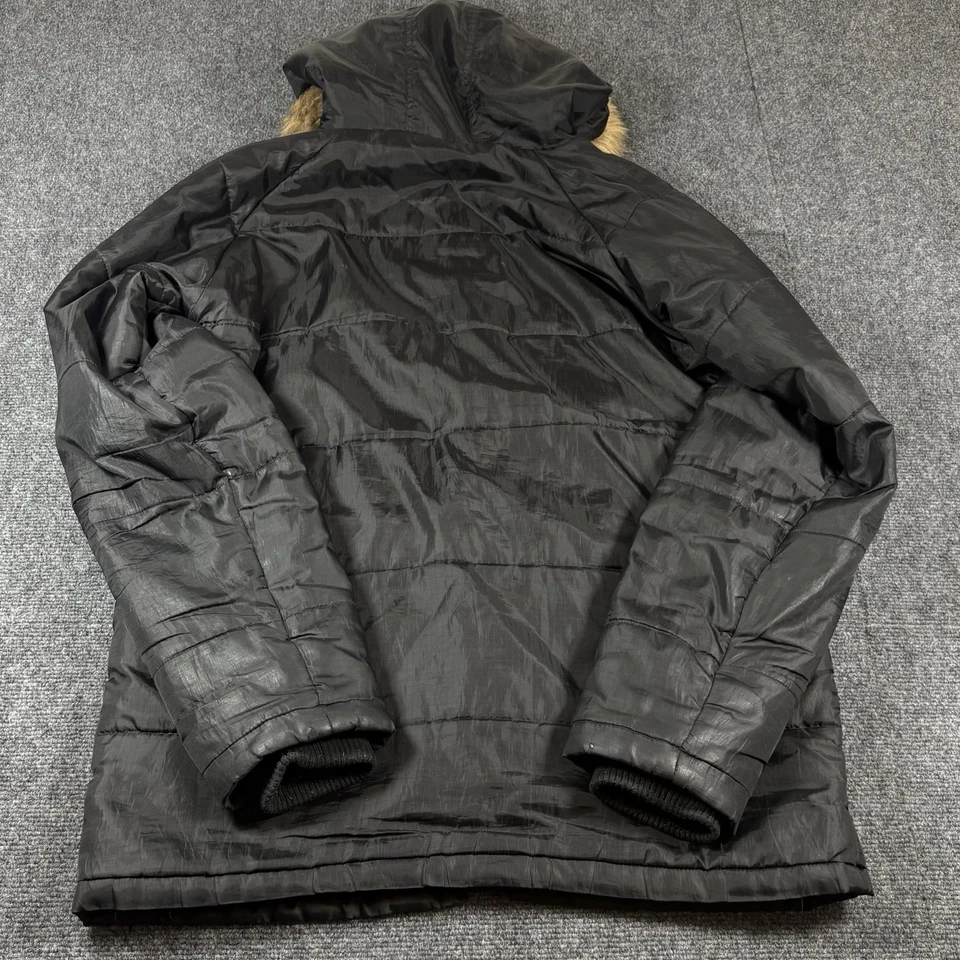 Vintage Y2K Krew Skateboard Faux Fur Lined Hood Parka Jacket Barrel Buttons Rare - Image 4 of 4