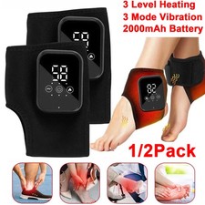 2pk Electric Foot Ankle Massager Heating Vibration Hot Compression Pain Relief