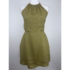 Reformation Mabli Linen Mini Dress in Green Size 10