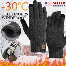 Men Women Winter Snow Gloves Windproof Warm Thick Knit Thermal Insulated Gift