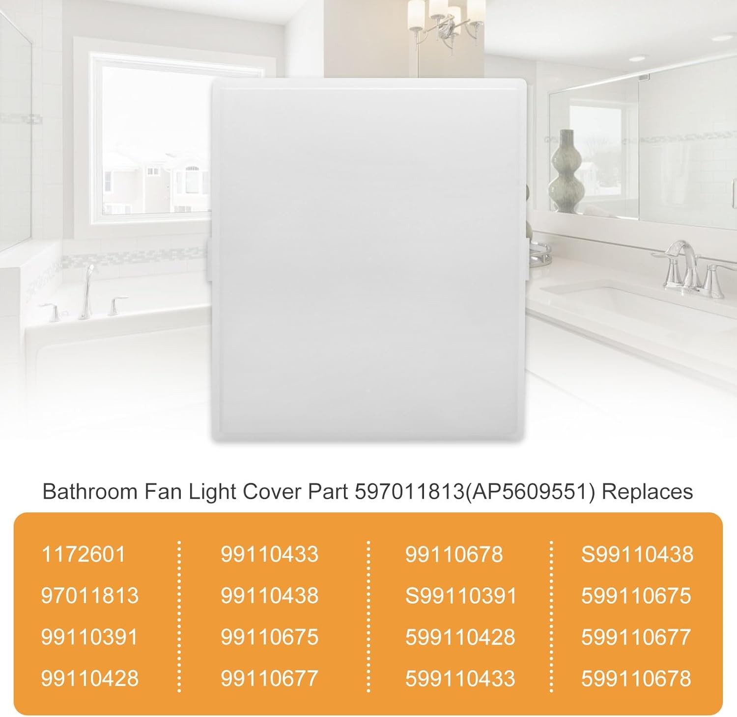 AP5609551 Bathroom Fan Light Cover Fits For Broan Nutone Bathroom Vent Fan Light