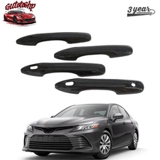 For 2018-2024 Toyota Camry Gloss Blk Door Handle Cover Trim Overlay Cap Set 4pc