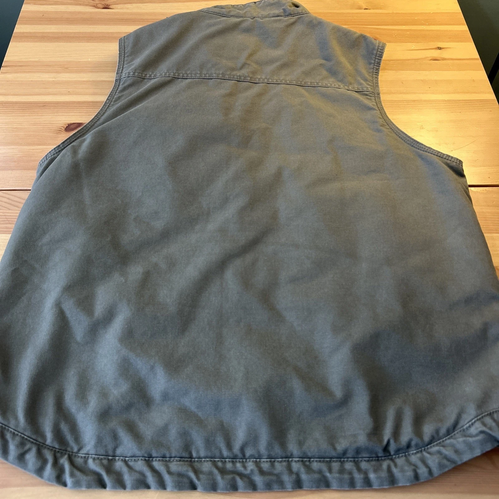 Schmidt Work Vest Fleece Lined Men’s Large Gray/Green Zip Pockets - product detail image 3