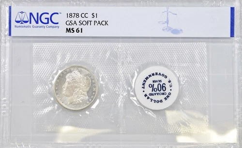 GSA SOFT PACK 1878 CC MORGAN SILVER DOLLAR NGC MS61