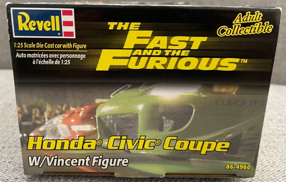 The Fast and the Furious Honda Civic Coupe with Vincent Figure Revell 1:25 - Image 2 of 4