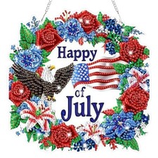 Independence Day Wreath 5D Diamond Art Hanging Eagle Kits for 4th of july - 11