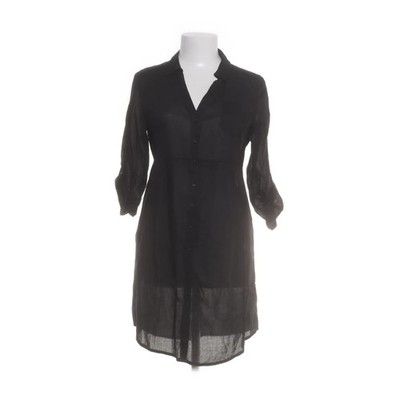 H&M, Blusenkleid, Größe: 38, Schwarz, Baumwolle, Einfarbig, Damen #CfB
