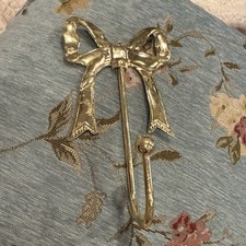 Vtg Gold Bow Hook for Wall, Decorative, 7  x4  x2  Bow Decor Amazing Cond