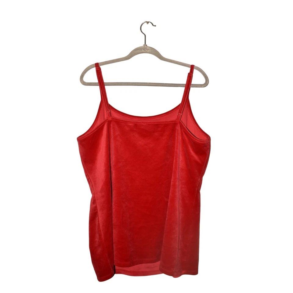 TORRID $40 Torrid Dormir Terciopelo Sin Mangas Salón Cami Bufón Rojo 3/3X Foto 2 de 3