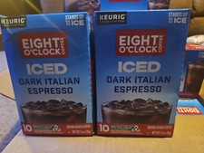 Eight O'Clock 120 Ct 12 boxes of 10 Iced Dark Italian Espresso K-Cup Pod 10/26