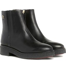 Tommy Hilfiger Damen Schwarze Lederstiefeletten Freizeit FW0FW07437BDS