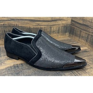Bolano Dezzy Dress Shoes Mens 15 Black‎ Silver Rhinestone Formal Metal Tip smoking-slippers-bolano-  main image 2